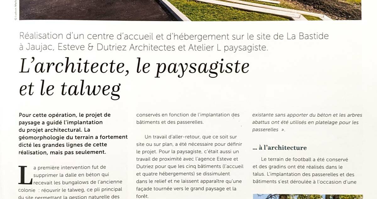 Publication de Ludovic Maillard dans le mlagazine Architecture&Territoire de janvier 2022